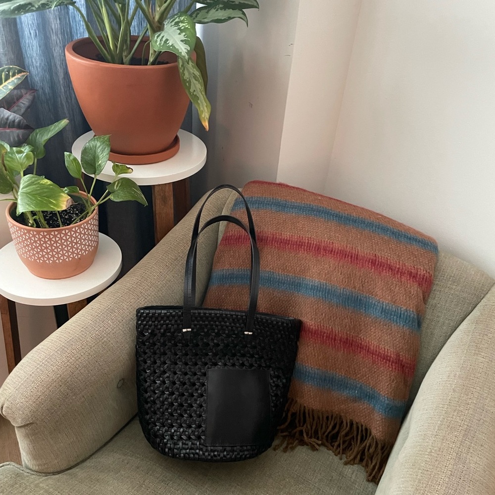 Clare V woven black leather Choupette bag.